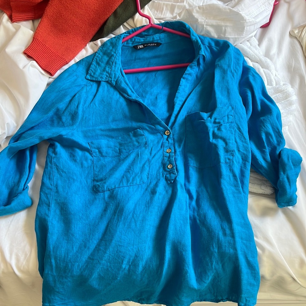 Zara coverup shirt